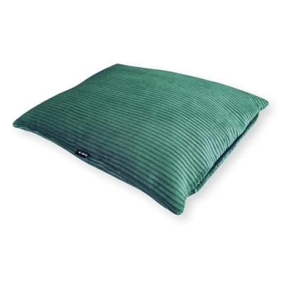 Afbeelding van 4L Textil ZOE hondenkussen, wollig corduroy, hondenbed, voor grote honden, met overtrek en ritssluiting, knuffelig wasbaar (120x100 cm, groen (stripes))