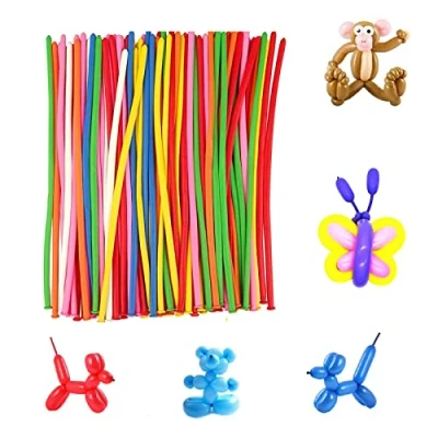 Afbeelding van Modellier ballonnen, 200 stuks lange kleurrijke met 1 ballonpomp, modelleerballonnen, voor feestjes, bruiloften, verjaardagen en evenementen, decoratie
