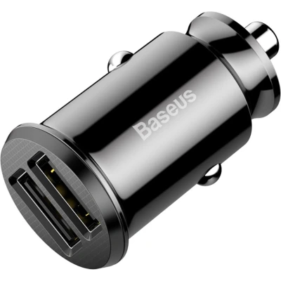 Afbeelding van Baseus Dubbele USB Fast charge Autolader 15W Zwart