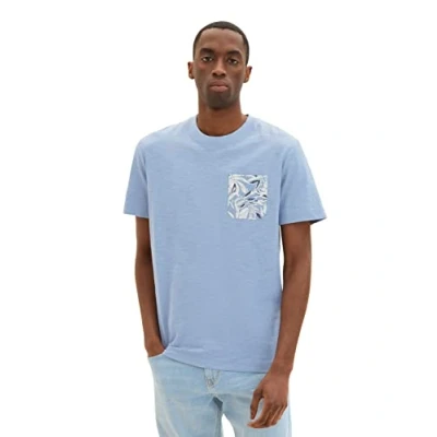 Afbeelding van TOM TAILOR T Shirt heren 1035844,12364 Grijs Mid Blauw,S