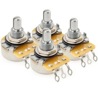 Afbeelding van CTS 450 Serie B500K Split Shaft Fine 24 Tandjes Pots Lineair Potmeter voor Elektrische Gitaar en Basgitaar, 10% Tolerantie (Set van 4)