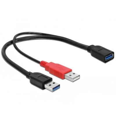Afbeelding van Kabel USB 3.0 Y female 1x &gt; A ST+ 2.0 ST 30cm Delock