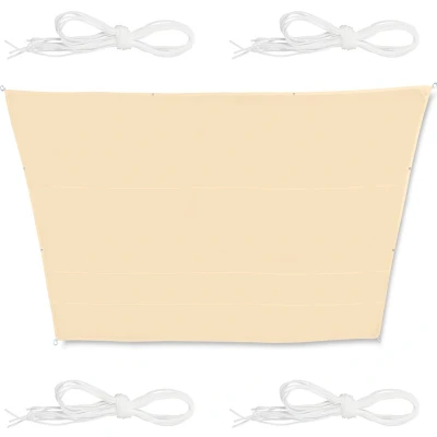 Afbeelding van relaxdays Schaduwdoek trapezium beige zonnedoek waterdicht zonwering voor buiten 3 x 5,5 4 m