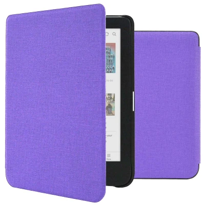 Afbeelding van Kobo Clara BW Hoes: imoshion Canvas Sleepcover Bookcase zonder stand Bookcase,Sleepcover Paars Kunstleder E Reader Hoezen