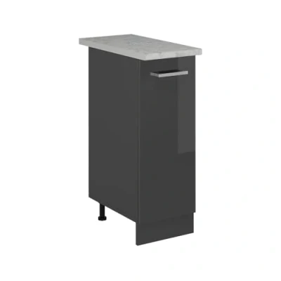 Afbeelding van Vicco Apothekerskast R Line, antraciet hoogglans, 30 cm AP marmer