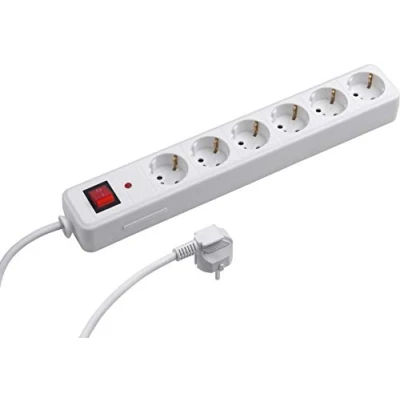 Afbeelding van Meister Stekkerdoos 6 voudig 1,4 m kabel wit kunststof IP20 binnengebruik schakelaar OSS/stekkerdoos/meervoudige stekkerdoos/tafelstopcontact/Tido / 7430530