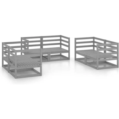 Afbeelding van vidaXL 6 delige Loungeset massief grenenhout grijs
