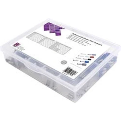 Afbeelding van TRU COMPONENTS T1904C087 Assortiment adereindhulzen 4 mm² Deels geïsoleerd Grijs, Rood, Zwart, Blauw 300 onderdelen