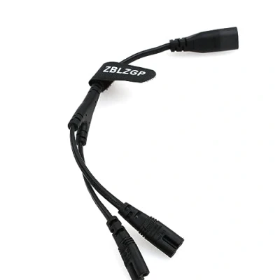 Afbeelding van ZBLZGP IEC Figuur 8 mannelijk naar 2 vrouwelijke Power splitter kabel, IEC320 C8 2X C7 Y AC stroomkabel, 1 in Out voor bureau laptop PS4 lampen LCD monitoren