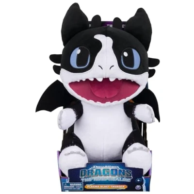 Afbeelding van Dreamworks Dragons The Nine Realms, Thunder Plush met plasma blast functie, 38 cm gevulde dieren, kinderspeelgoed voor leeftijd 4 en ouder