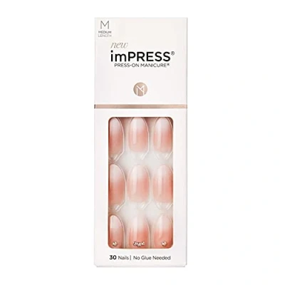 Afbeelding van KISS imPRESS Press on manicure, Awestruck, middellang vierkant, met PureFit technologie, inclusief voorbereidingspad, minivijl, nagelriemstick en 30 nepnagels