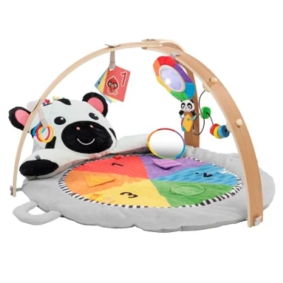 Afbeelding van BABY EINSTEIN Zen&quot;;s Activity Milestones speelkleed met houten staaf, multisensorisch speelgoed, vanaf de geboorte