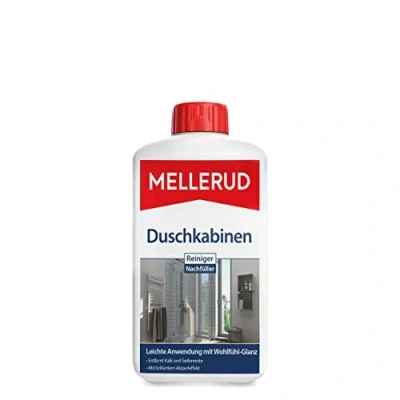 Afbeelding van MELLERUD Douchecabine reiniger navulling 1 x l effectief middel tegen kalk en zeepresten in de douche