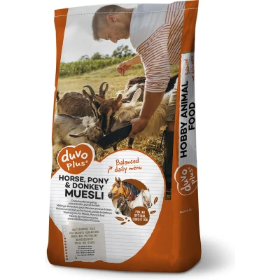 Afbeelding van Duvoplus Buitenvogelvoer Neerhofdieren Paard, Pony &amp; Ezel Muesli 18kg 1st