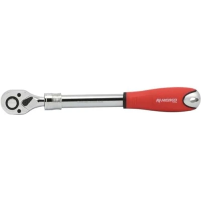 Afbeelding van NEIKO 03068A 1/2 inch aandrijving uitschuifbare ratel handvat 72 tanden omkeerbare functie met zachte handgreep 12 tot 17 &quot;lengtes, rood