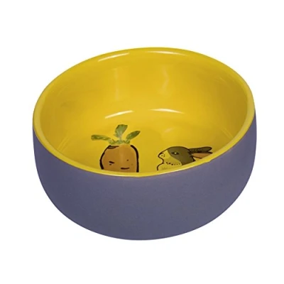 Afbeelding van Nobby Knaagdieren keramische schaal Carrot Plus, grijs/geel, Ø 11 cm x 4,5 cm, 1 stuk