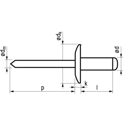 Afbeelding van Masterfix blindklinknagel 4,8x10mm aluminium (Per 250 stuks)