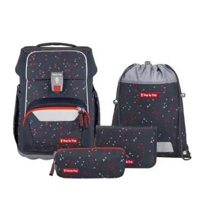 Afbeelding van Rugzak Step by polyester Basis set 4dlg Anthrazit Triangles gevul