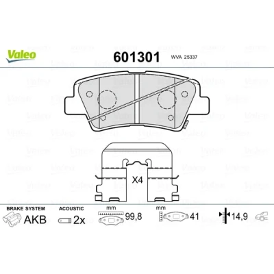 Afbeelding van Valeo Remblokset 601301