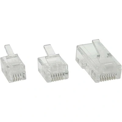 Afbeelding van InLine 73014 10 stuks modulaire stekker, 6P4C RJ11 voor krimpen op platte kabel