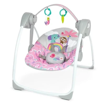 Afbeelding van Draagbare en compacte schommel BRIGHT STARTS Pink Paradise Automatische met muziek Unisex Newborns+