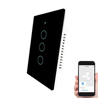 Afbeelding van Smart ZigBee Dimmer Switch, Light Switch werkt met Alexa Google Home, aanraakpaneel van glas led display, Tuya afstandsbediening/Smart Life App, Domotica
