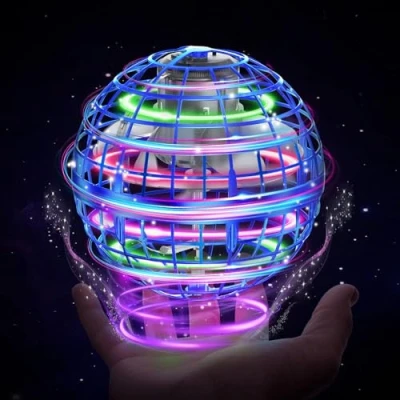 Afbeelding van XINHOME vliegende bal, bal met ledverlichting, drone, orb hover speelgoed, cadeaus voor jongens en meisjes 6 12 jaar, speelgoed blauw