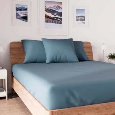 Afbeelding van Soleil d&#039;Ocre Jersey Doden Omslag, Katoen, Blauw, 140 x 190 cm