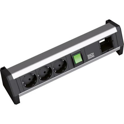 Afbeelding van BACHMANN DESK 1x schakelaar 3x geaard stopcontact ABD GST18