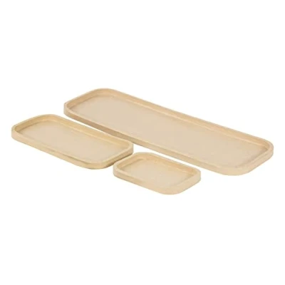 Afbeelding van Décopatch Ref AC881C Rechthoekige Trays (Set van 3) papier Maché Object om te versieren 3 verschillende maten Versier &amp; PaperPatch Lijm, Glitter, Verf