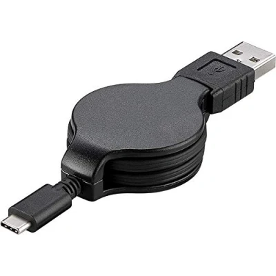 Afbeelding van PremiumCord wikkelkabel USB C 3.1 naar 2.0 verbindingskabel 1m, laad en datakabel, type stekker A stekker, 3X afgeschermd, kleur zwart, lengte ku31cn1bk