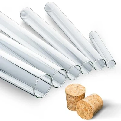 Afbeelding van Tuuters Glazen reageerbuizen met kurksluiting, kurken (120 x Ø 20 mm), 25 stuks