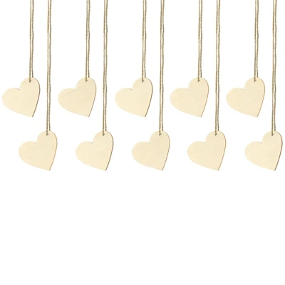 Afbeelding van Tafelkaartjes Houten Hartjes 10 stuks