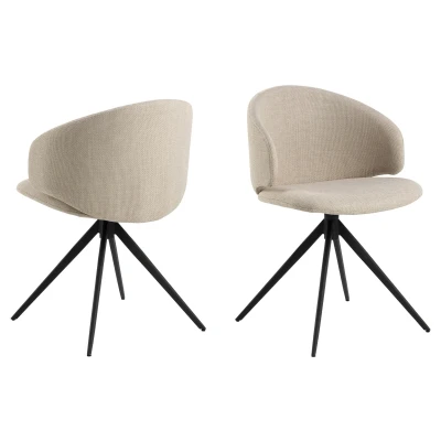 Afbeelding van Elly eetkamerstoel draaifunctie beige.
