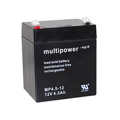 Afbeelding van MULTIPOWER MP4,5 12 12V 4,5Ah lood vliesaccu (glasvezelvlies) AGM