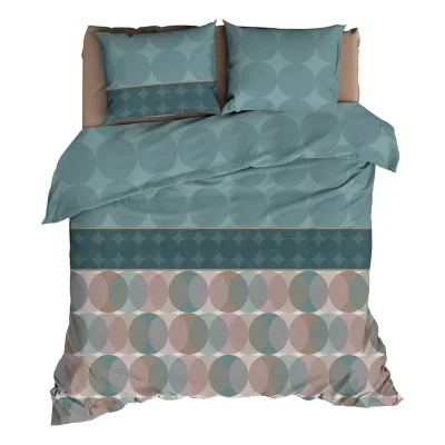 Afbeelding van Dekbedovertrek Satin d&#039;Or Cercles Grijs Mineral Satijn 200 x / 220 cm 2 Persoons