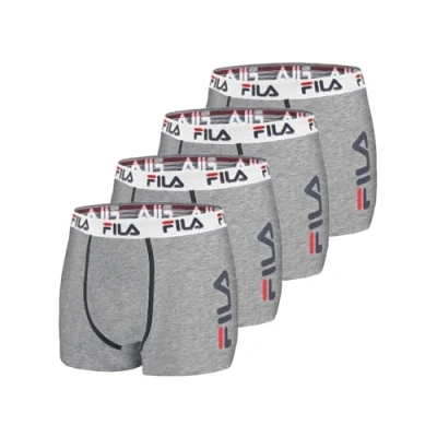 Afbeelding van Fila Boxershorts voor heren, katoen, ademend, stretch (4 stuks), maat S, Gr, S