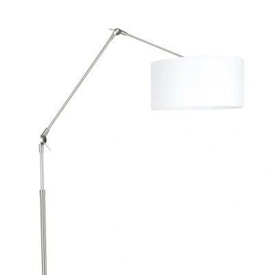 Afbeelding van Steinhauer Vloerlamp prestige chic 8100st staal kap chintz wit