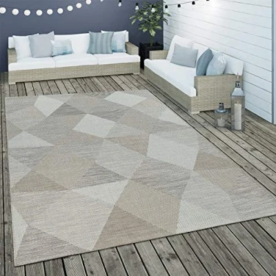 Afbeelding van Paco Home Vloerkleed Kortrijk 743 Platweefsel, modern design, pastelkleuren, geschikt voor binnen en buiten