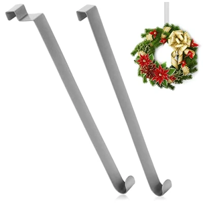 Afbeelding van COM FOUR® 2x deurhaken van roestvrij staal 26 cm haken voor deurkransen en decoraties hangers appartementdeuren binnen buiten kapstokhaken om op te hangen