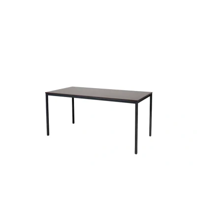 Afbeelding van Domino Basic bureautafel, vaste hoogte met 160x80cm logan eiken 25mm blad en zwart (RAL9005) 4 poot frame
