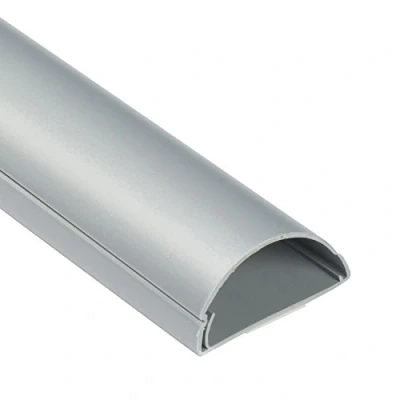 Afbeelding van D Line 1M5025A Maxi zelfklevend kabelgoot, netjes afwerken bekabeling tv, decoratieve kabelbeheer oplossing, kabelmanagement, zelfklevende kabelverberger 50 mm (B) x 25 (H) 1 meter (L), aluminiumafwerking (grijs)