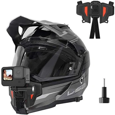 Afbeelding van TELESIN Helmhouder voor GoPro Hero 12/11/10/9/8/7/6/5/4, DJI OSMO Action, Insta360, antislip siliconen, eenvoudig te installeren, accessoires actiecamera (2e generatie)