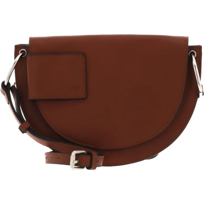 Afbeelding van FREDsBRUDER Leren Schoudertas Olivia Saddle Bag Golden Brown Bruine