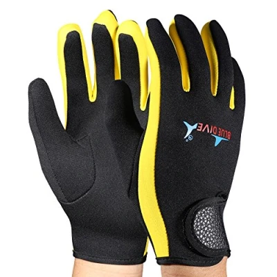Afbeelding van 1 paar warme handschoenen, zwemhandschoenen voor snorkelen, paddleboard, kajakken (S geel) watersport