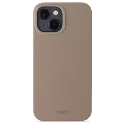 Afbeelding van Apple iPhone 14 Hoesje Siliconen en TPU (zacht) Holdit Hardcase/Backcover Bruin Telefoonhoesje