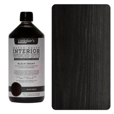 Afbeelding van Littlefair&#039;s milieuvriendelijke houtbeits en verfstof op waterbasis (1 liter, zwart ebbenhout)