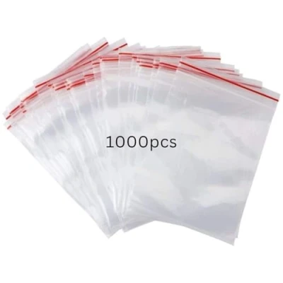 Afbeelding van Pakico 1000 plastic zakjes, 10 x 15 cm, hersluitbare doorzichtig, dik en duurzaam, afsluitzakjes, koekjeszakjes, sieradenverpakkingen, voedselzakjes, kleine ziplock zakjes