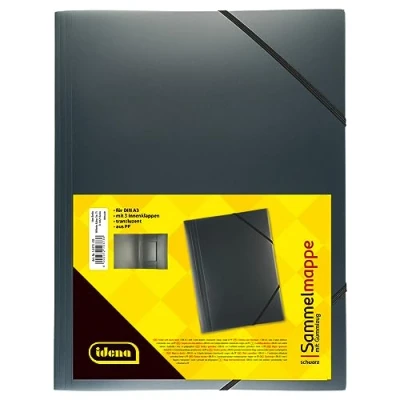 Afbeelding van Idena 10373 elastische map DIN A3, PP, doorschijnend zwart, 1 stuk