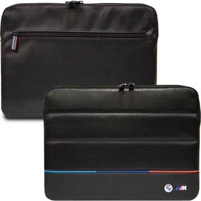 Afbeelding van CG MOBILE BMW Carbon PU Sleeve met Contrasted Tricolor Line Beschermende Tas 14&quot; Compatibel MacBook Intel® UHD Graphics/Windows/HP/Value Top Load Bag/Work, School, enz.